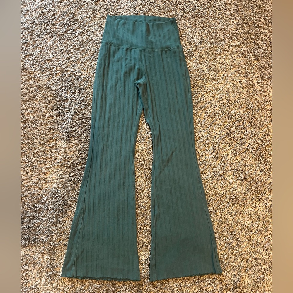 Aerie Green Flared Casual Bottoms
